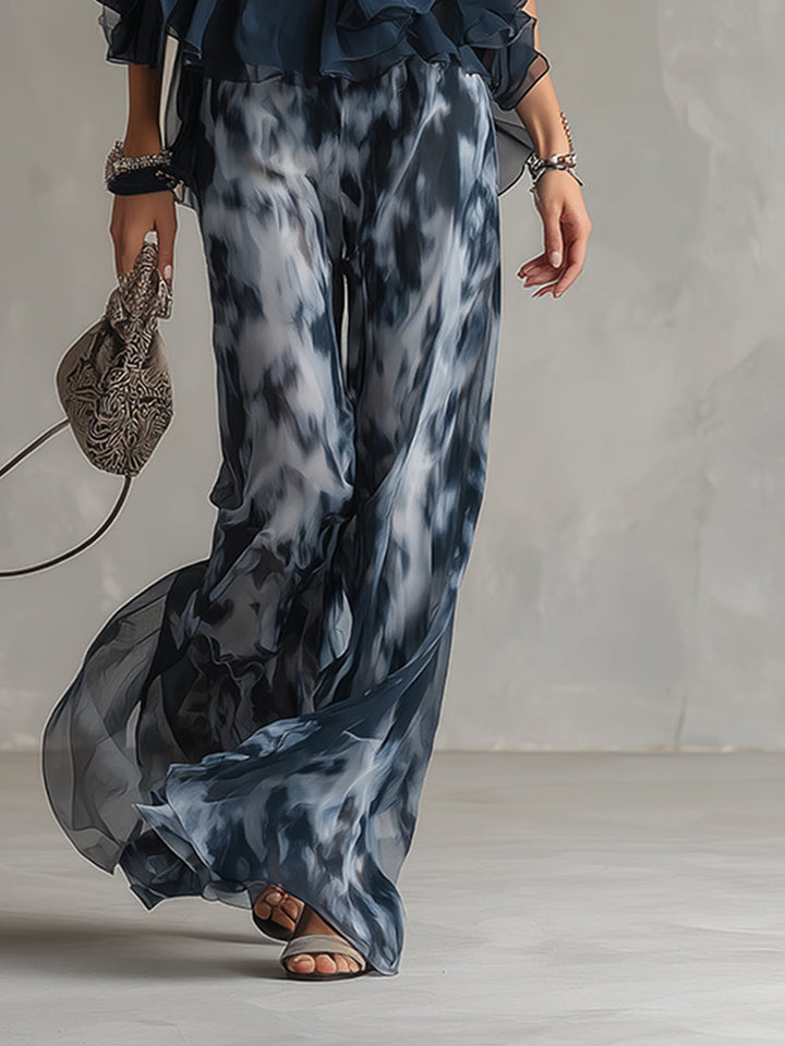 Élise | Elegantes und leichtes Set mit fließendem Oberteil und weit geschnittener Hose
