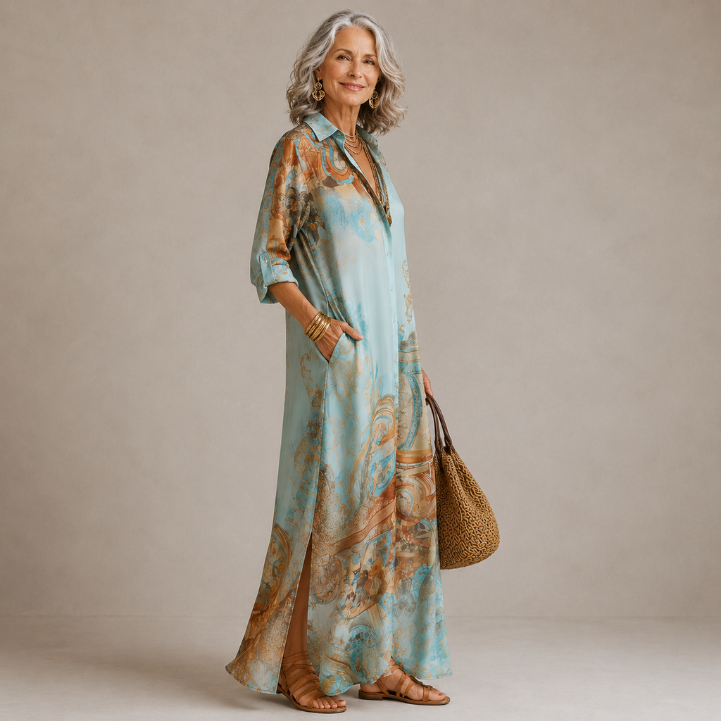 Evalexy I Maxi-Kleid mit Luxus-Print