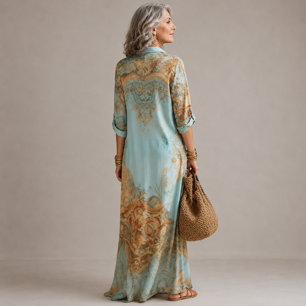 Evalexy I Maxi-Kleid mit Luxus-Print