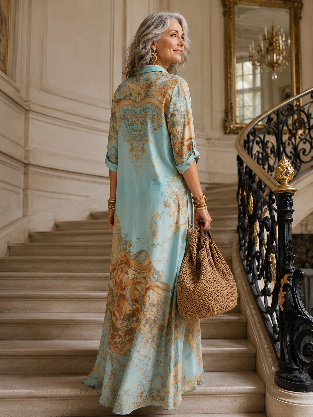 Evalexy I Maxi-Kleid mit Luxus-Print