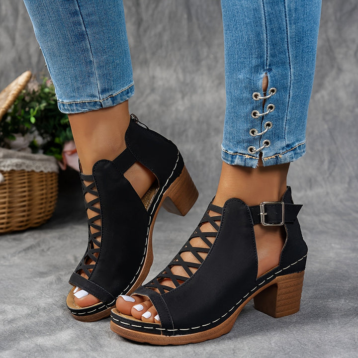Selin | Sandalen mit geflochtenem Absatz