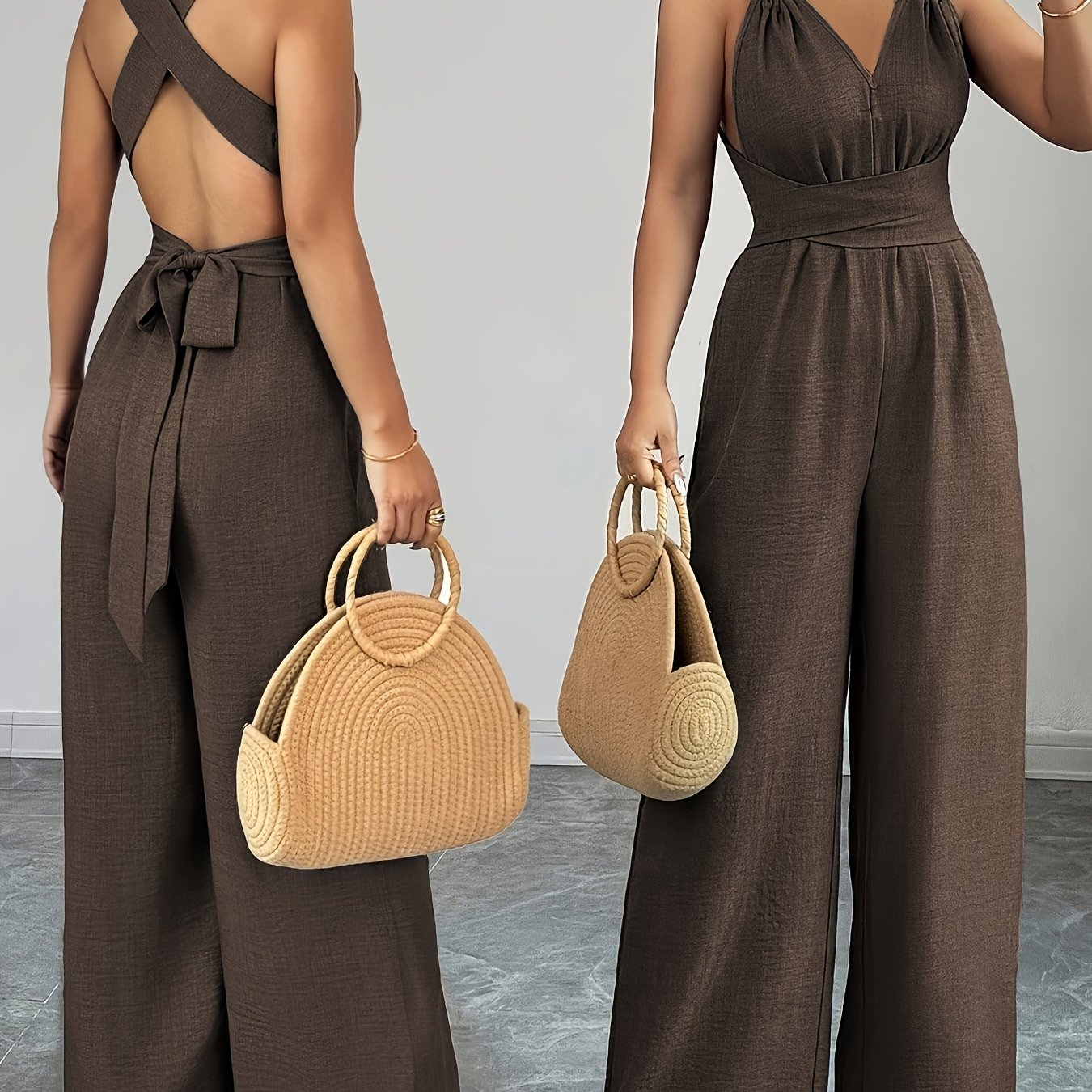 Emily | Eleganter Jumpsuit aus Leinen und Baumwolle