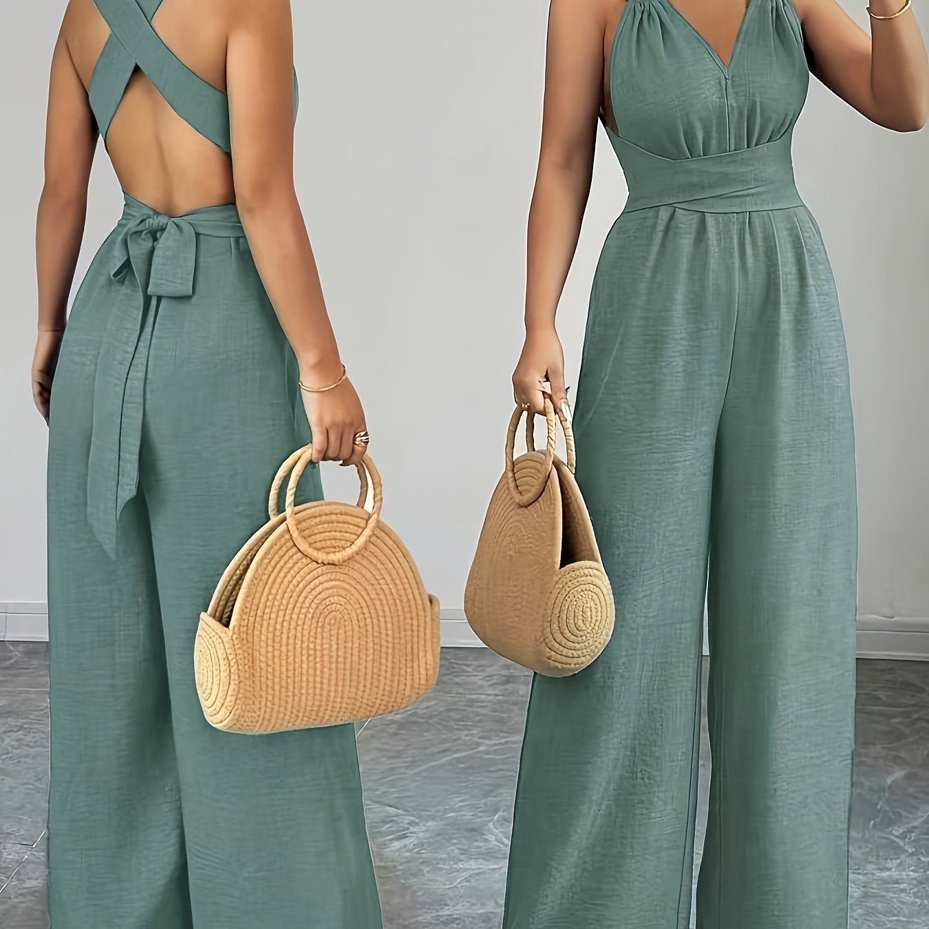 Emily | Eleganter Jumpsuit aus Leinen und Baumwolle
