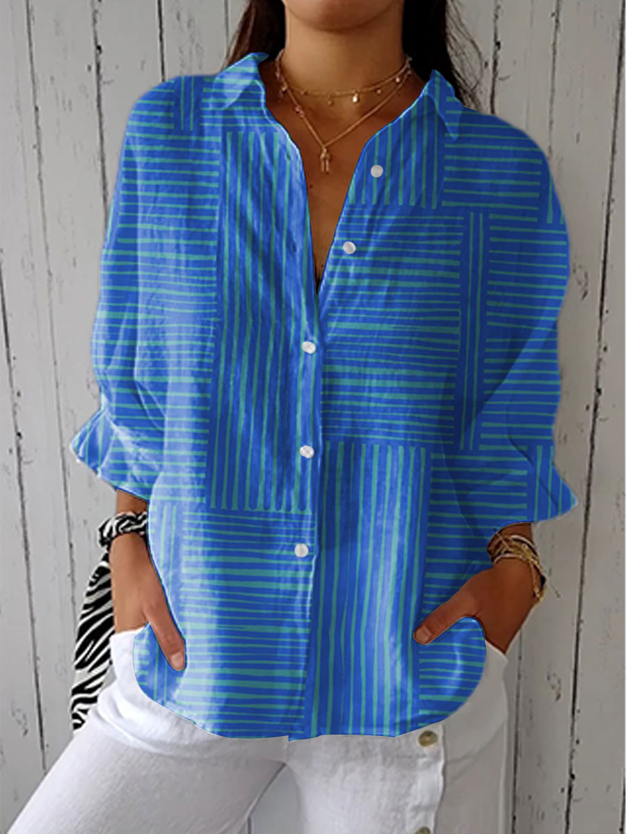 Alison – Blau gestreifte Bluse