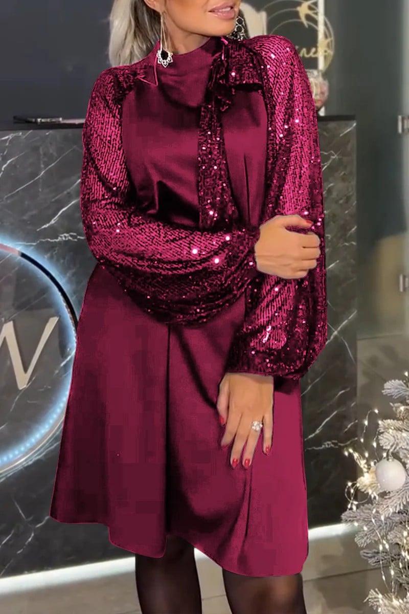 Lora | Samt-Kleid mit Puffärmeln