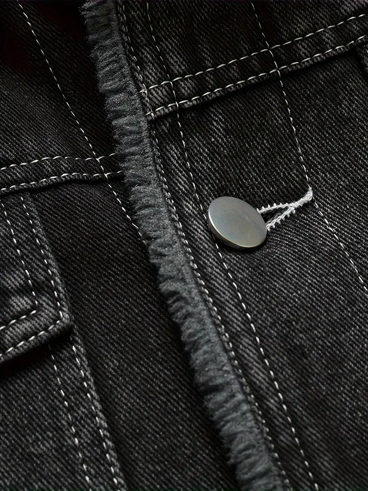 Geoffroy – Vintage-Denimjacke mit Fleecefutter