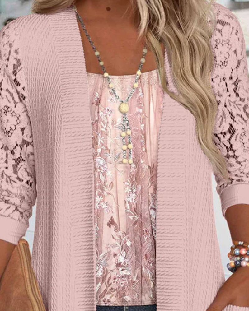 Zweiteiliges Mock-Top mit Patchwork