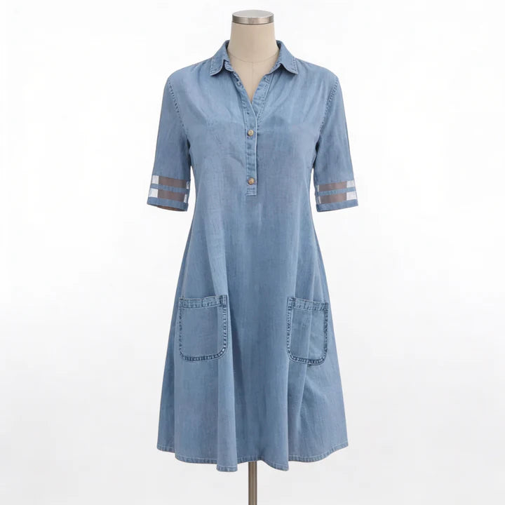 Brittany | Figurschmeichelndes Denim-Kleid