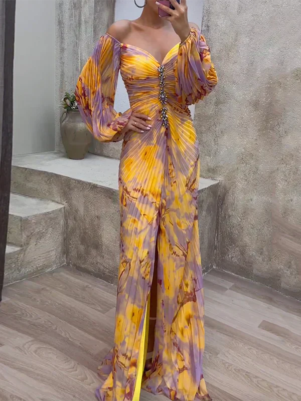 Sophie™ | Langes plissiertes Abendkleid