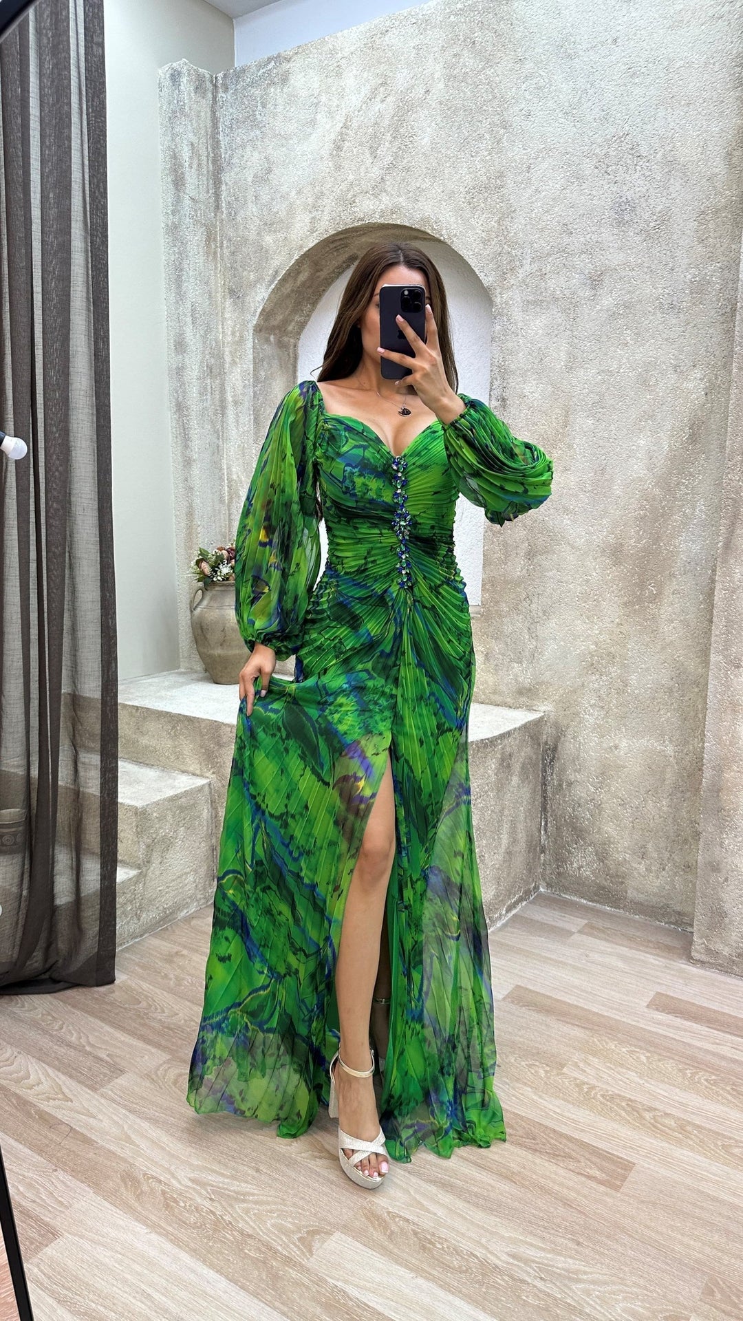 Sophie™ | Langes plissiertes Abendkleid