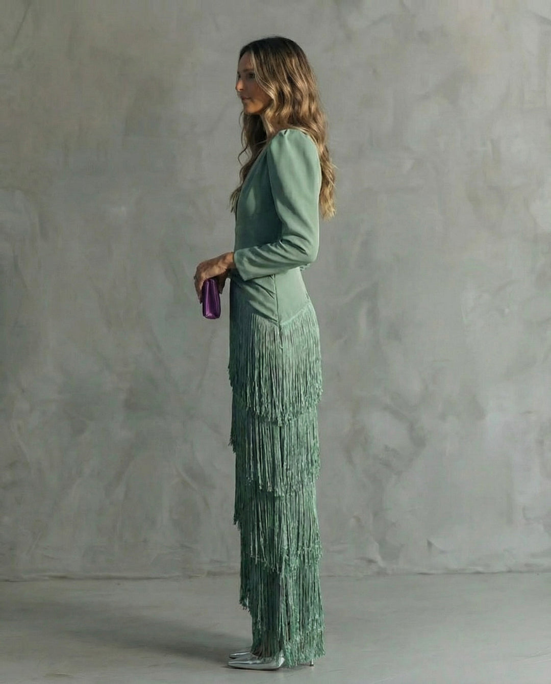 Chloe™ | Elegantes Kleid mit Fransenärmeln