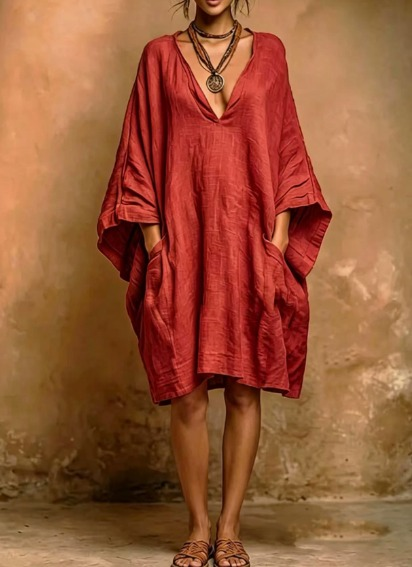 Fiorella – lässige Eleganz: Kleid aus Leinen und Baumwolle