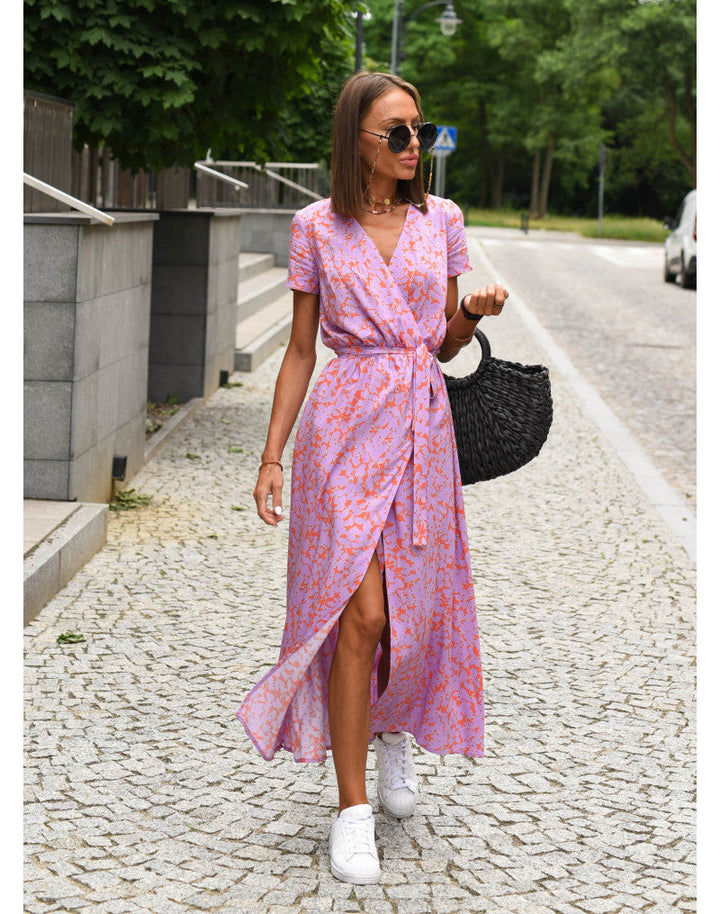 Talia™ | Stilvolles Blumenkleid mit V-Ausschnitt