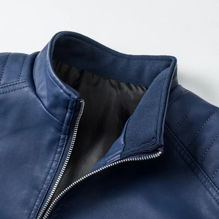 Fabian-Luca® | Stehkragen Lederjacke