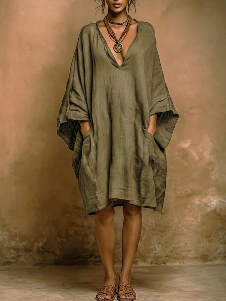 Fiorella – lässige Eleganz: Kleid aus Leinen und Baumwolle
