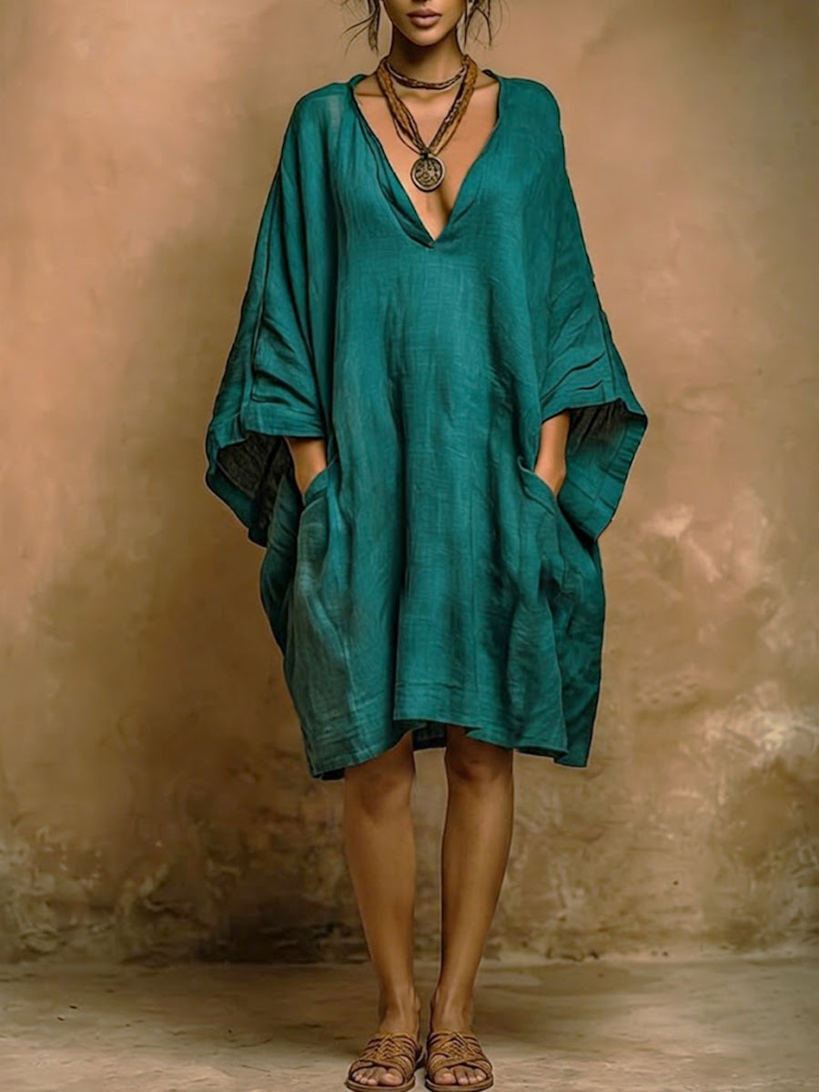 Fiorella – lässige Eleganz: Kleid aus Leinen und Baumwolle