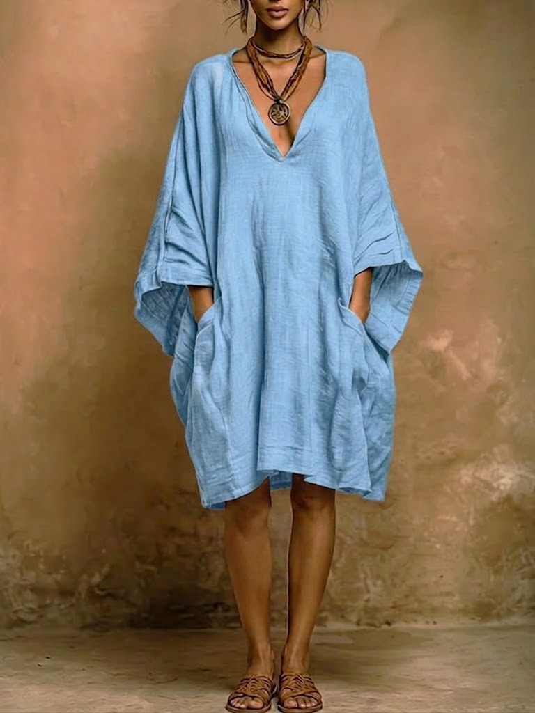 Fiorella – lässige Eleganz: Kleid aus Leinen und Baumwolle