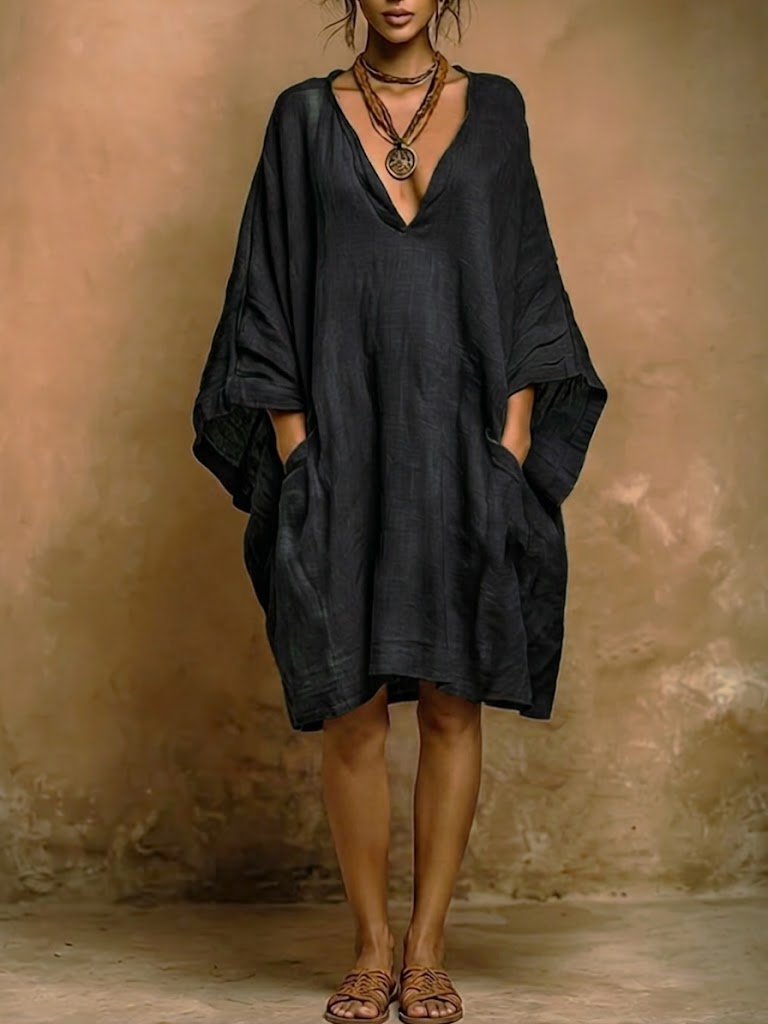 Fiorella – lässige Eleganz: Kleid aus Leinen und Baumwolle