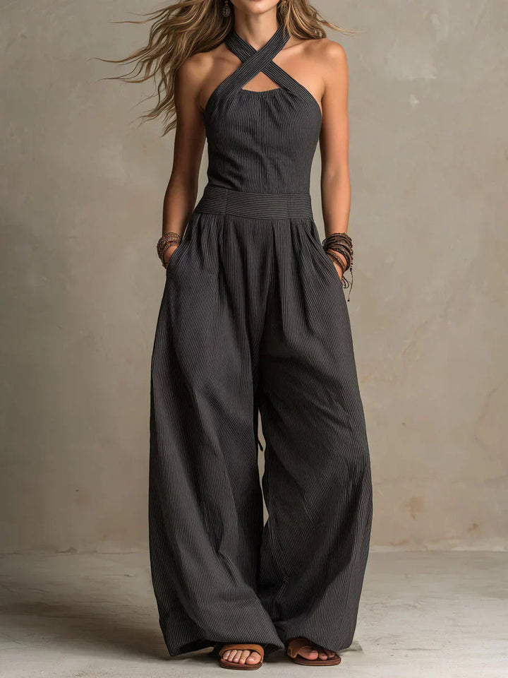 Bianca – Eleganter Jumpsuit aus Leinen und Baumwolle