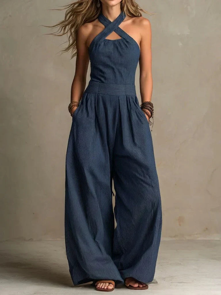 Bianca – Eleganter Jumpsuit aus Leinen und Baumwolle