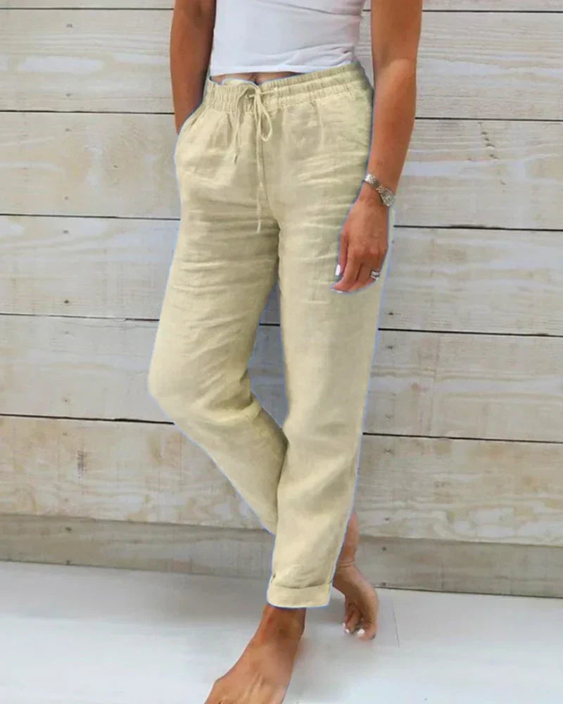 Leichte Leinenhose für Frauen Atmungsaktiver Komfort