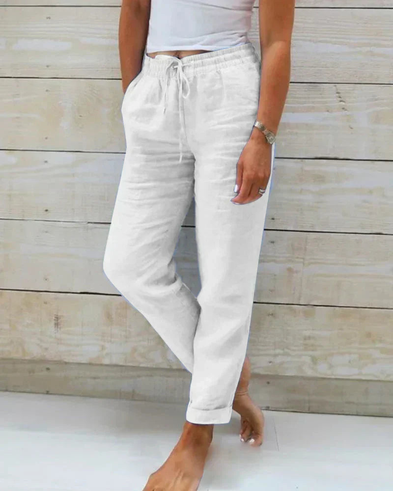 Leichte Leinenhose für Frauen Atmungsaktiver Komfort