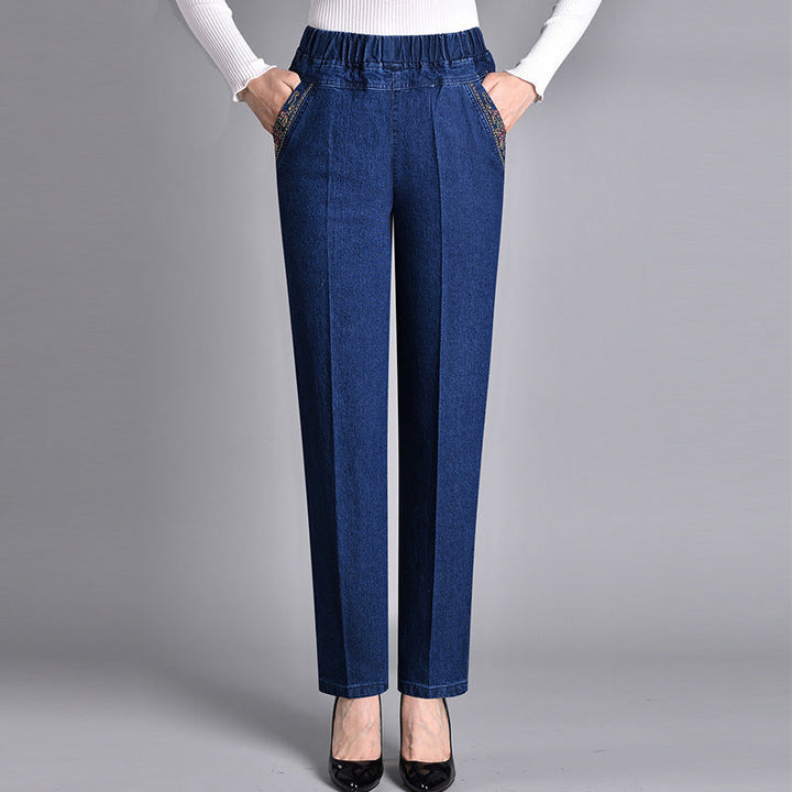 Adriana™ | Damenjeans mit Seitentaschen und elastischem Bund