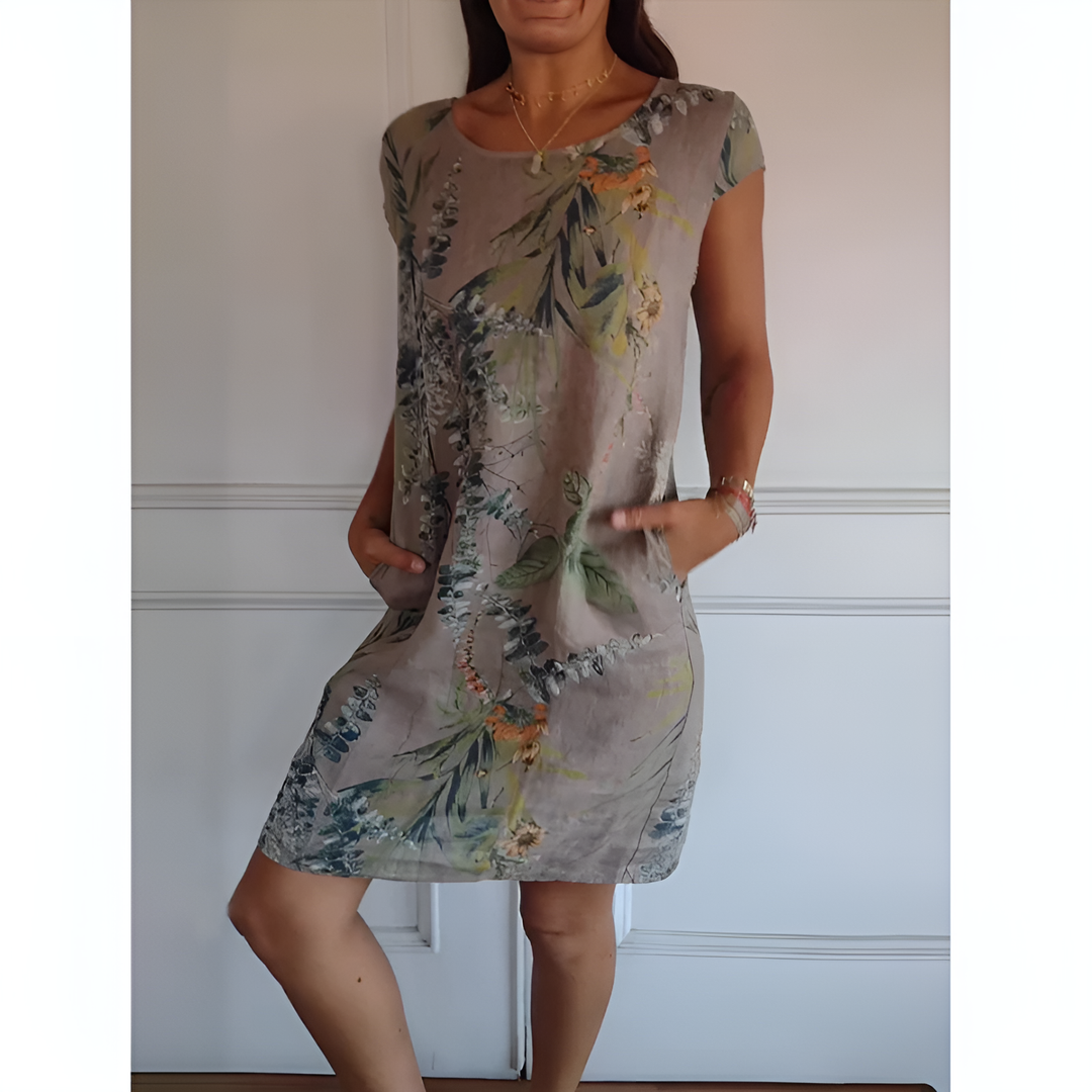 FELICITAS I LÄSSIGES BEDRUCKTES KLEID