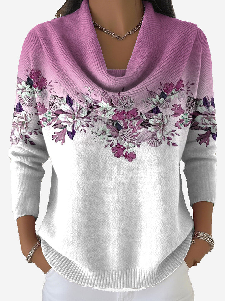 Taliah – Vintage Blumemuster Pullover