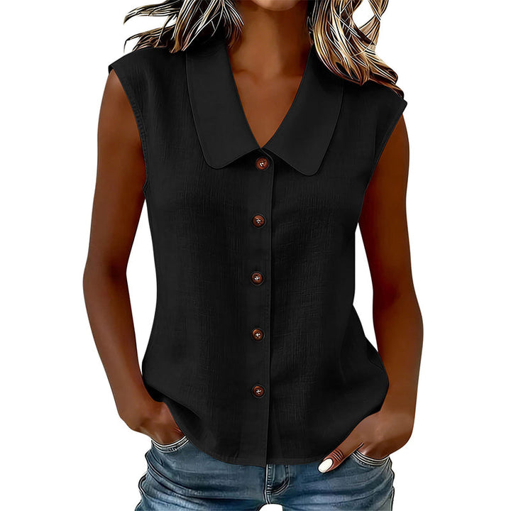Minea – Ärmellose Bluse mit Knöpfen