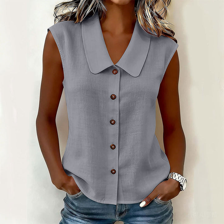Minea – Ärmellose Bluse mit Knöpfen